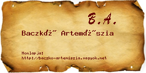 Baczkó Artemíszia névjegykártya